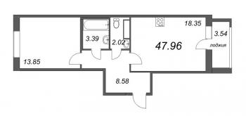 2 ккв (Евро) № 399 Корп.: 3 , Секция 11  в ЖК Modum