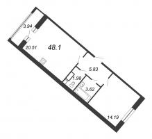 2 ккв (Евро) № 197 Корп.: 2 , Секция 2.5  в ЖК Modum