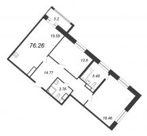 3 ккв (Евро) № 30 Корп.: 2 , Секция 2.1  в ЖК Modum