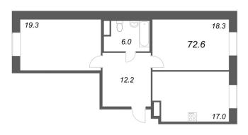 2 ккв № 66 Корп.: 2 , Секция 1  в ЖК Моисеенко 10