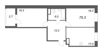 2 ккв № 111 Корп.: 2 , Секция 1  в ЖК Моисеенко 10