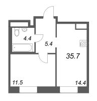 1 ккв № 63 Корп.: 1 , Секция 2  в ЖК Моисеенко 10