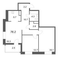 2 ккв № 113 Корп.: 3 , Секция 1  в ЖК Моисеенко 10