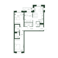 4 ккв (Евро) № 69 Корп.: 2 , Секция 3  в ЖК Моисеенко 10