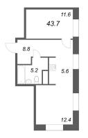 1 ккв № 92 Корп.: 3 , Секция 4  в ЖК Моисеенко 10
