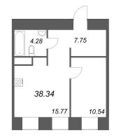 1 ккв № 154 Корп.: 4 , Секция 1  в ЖК Моисеенко 10