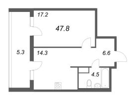 1 ккв № 80 Корп.: 2 , Секция 1  в ЖК Моисеенко 10