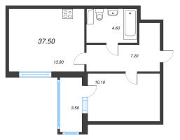 1 ккв № 121 Корп.: 1 , Секция 3  в ЖК Монография