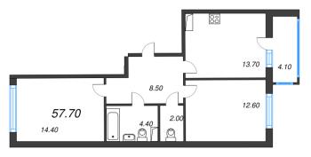 2 ккв № 373 Корп.: 1 , Секция 8  в ЖК Монография