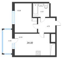 1 ккв № 510 Корп.: 1 , Секция 10  в ЖК Монография