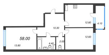 2 ккв № 423 Корп.: 1 , Секция 9  в ЖК Монография