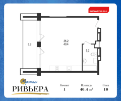 Студия № 268-Н Корп.: 1 , Секция 1  в ЖК Морская Ривьера