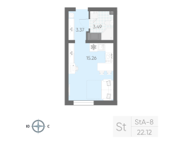 Студия № 431 Корп.: 7 , Секция 2  в ЖК Морская миля