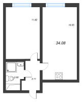 2 ккв (Евро) № 1195 Корп.: 9 , Секция 4  в ЖК Морская миля
