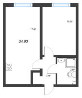 2 ккв (Евро) № 1496 Корп.: 10 , Секция 5  в ЖК Морская миля