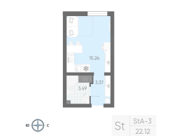 Студия № 58 Корп.: 7 , Секция 1  в ЖК Морская миля