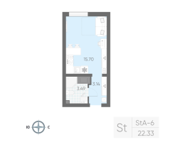 Студия № 425 Корп.: 7 , Секция 2  в ЖК Морская миля