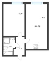 2 ккв (Евро) № 1197 Корп.: 9 , Секция 4  в ЖК Морская миля