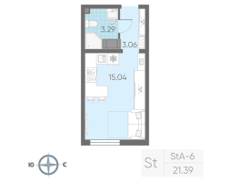 Студия № 1224 Корп.: 9 , Секция 4  в ЖК Морская миля