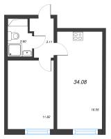 2 ккв (Евро) № 823 Корп.: 9 , Секция 3  в ЖК Морская миля