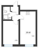 2 ккв (Евро) № 384 Корп.: 7 , Секция 2  в ЖК Морская миля