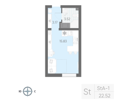 Студия № 120 Корп.: 7 , Секция 1  в ЖК Морская миля