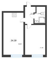 2 ккв (Евро) № 756 Корп.: 9 , Секция 3  в ЖК Морская миля