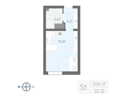 Студия № 432 Корп.: 7 , Секция 2  в ЖК Морская миля