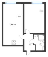 2 ккв (Евро) № 1874 Корп.: 10 , Секция 6  в ЖК Морская миля