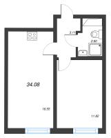 2 ккв (Евро) № 1519 Корп.: 10 , Секция 5  в ЖК Морская миля