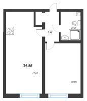 2 ккв (Евро) № 1869 Корп.: 10 , Секция 6  в ЖК Морская миля