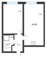2 ккв (Евро) № 2026 Корп.: 10 , Секция 6  в ЖК Морская миля
