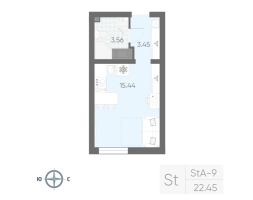 Студия № 500 Корп.: 7 , Секция 2  в ЖК Морская миля