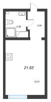 Студия № 424 Корп.: 8 , Секция 2  в ЖК Морская миля