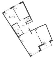 4 ккв (Евро) № 150 Корп.: 12.4 , Секция 4  в ЖК Морская набережная. SeaView