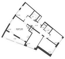 5 ккв (Евро) № 198 Корп.: 12.4 , Секция 5  в ЖК Морская набережная. SeaView