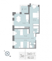 4 ккв (Евро) № 40 Корп.: 12.5 , Секция 1  в ЖК Морская набережная. SeaView