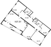5 ккв (Евро) № 198 Корп.: 12.2 , Секция 5  в ЖК Морская набережная. SeaView