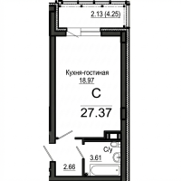 Студия № 78 Корп.: 1 , Секция 1  в ЖК Можайский сквер