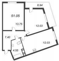 2 ккв № 514 Корп.: 1 , Секция 5  в ЖК Мурино Парк