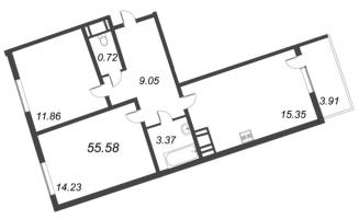 2 ккв № 520 Корп.: 1 , Секция 5  в ЖК Мурино Парк