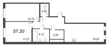 3 ккв (Евро) № 774 Корп.: 5 , Секция 5  в ЖК Мурино Space