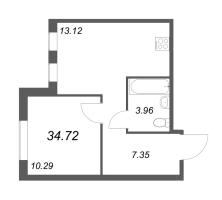 1 ккв № 603 Корп.: 6 , Секция 8  в ЖК Мурино Space