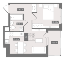 2 ккв (Евро) № 236 Корп.: 1 , Секция 6  в ЖК N8