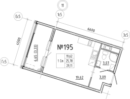 Студия № 195 Корп.: 1 , Секция 5  в ЖК N8