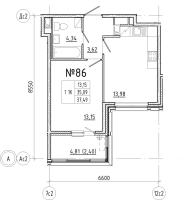 1 ккв № 86 Корп.: 1 , Секция 2  в ЖК N8