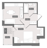 1 ккв № 267 Корп.: 1 , Секция 6  в ЖК N8