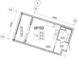 Студия № 190 Корп.: 1 , Секция 5  в ЖК N8