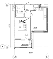 1 ккв № 62 Корп.: 1 , Секция 2  в ЖК N8