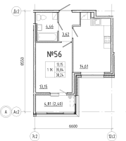 1 ккв № 56 Корп.: 1 , Секция 2  в ЖК N8